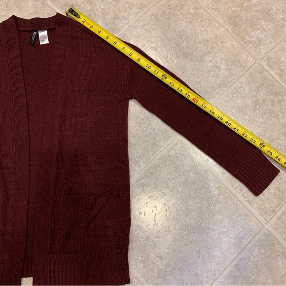 Divided H&M Deep Wine Open Cardigan with Pockets Size XS - Picture 11 of 11